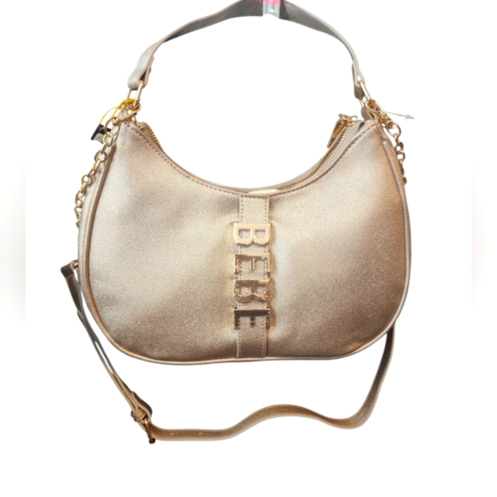 New Bebe Emmett Sm Hobo Metalic Gold
